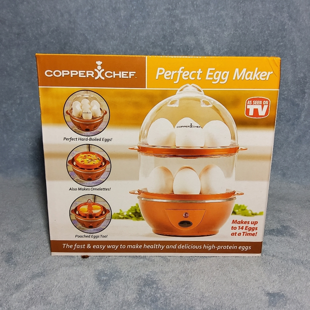 NEW Copper Chef Perfect Precise & Effortless Automatic Egg Maker 14 Egg Capacity